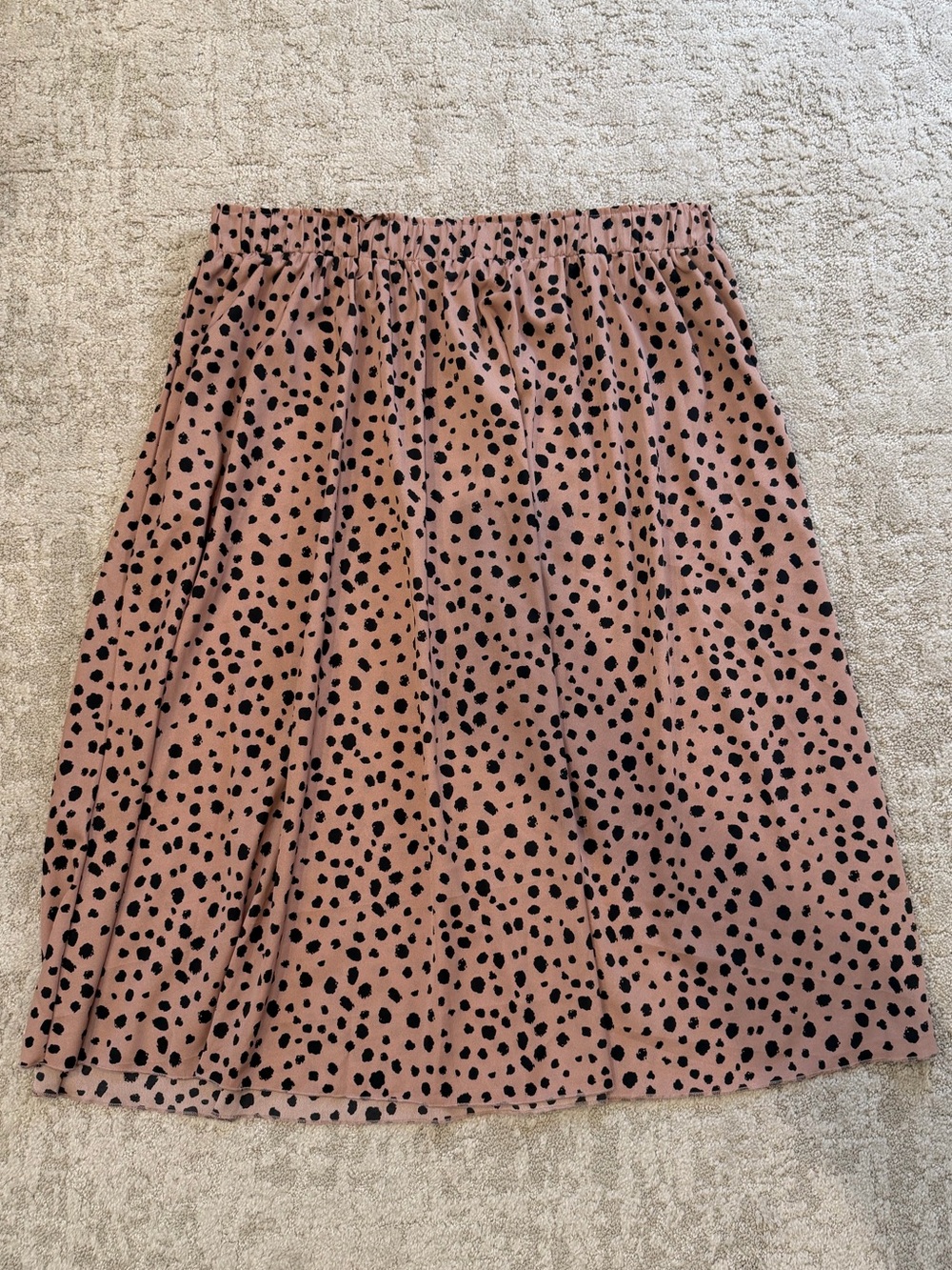 Floerns Pink Polka Dot Midi Skirt
